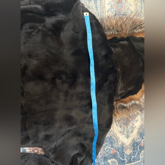 MINK COAT  JACKET WITH FOX TRIMMED HOOD Size Small - Picture 7 of 16